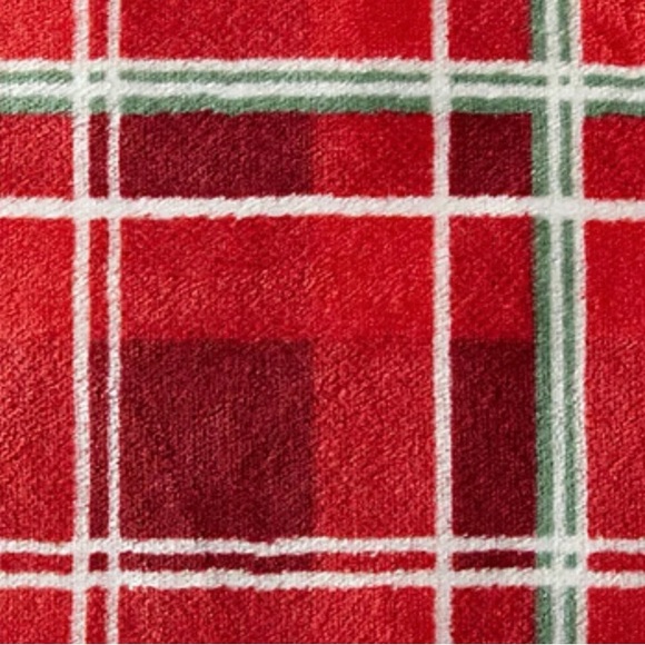 North Pole Trading Co Red Plaid Velvet Plush Christmas Throw Blanket 60 x 50 - Picture 5 of 5